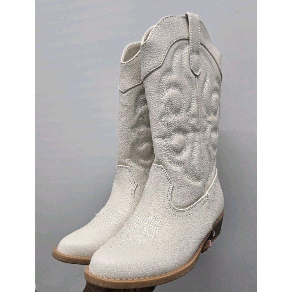 Cat & Jack Kids' Montana embroidered Western Boots Ivory - Picture 4 of 6